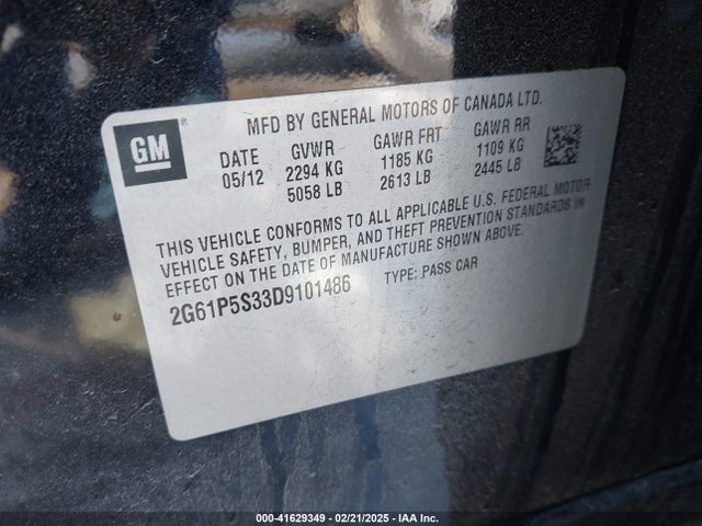 2013 CADILLAC XTS 2G61P5S33D9101486 Photo 8