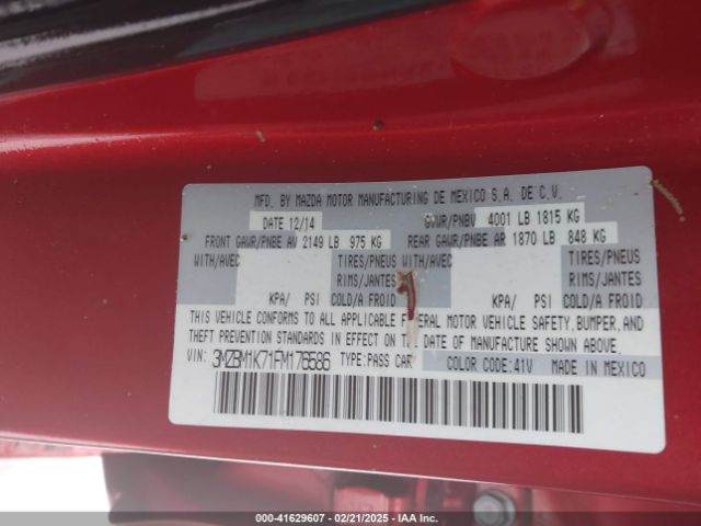 3MZBM1K71FM176586 Mazda Mazda3 I Sport