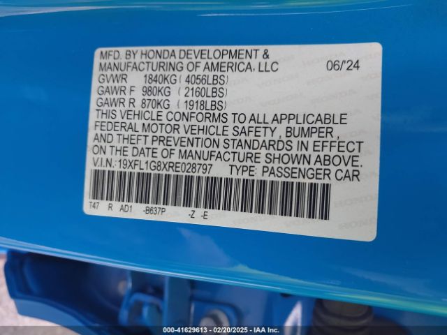 19XFL1G8XRE028797 Honda Civic Sport Touring