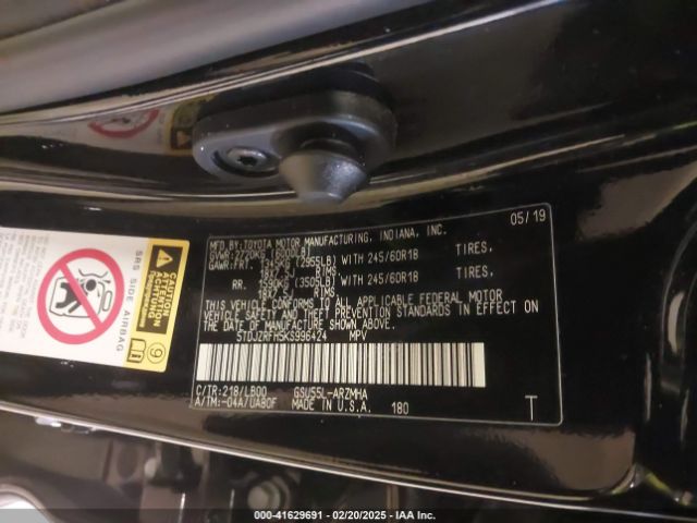 5TDJZRFH5KS996424 Toyota Highlander Xle