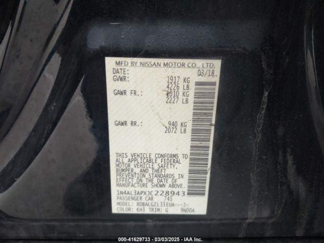 1N4AL3APXJC228943 Nissan Altima 2.5 S