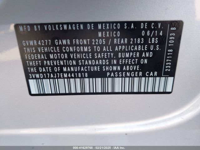 3VWD17AJ7EM441818 Volkswagen Jetta 1.8t Se