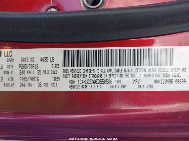 1C4NJCEA0ED550580 Jeep Compass Latitude