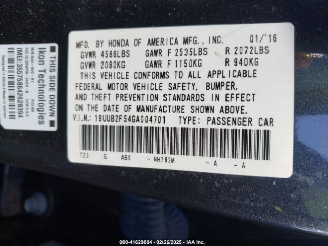 19UUB2F54GA004701 Acura Tlx V6 Tech