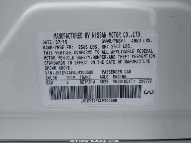 JN1EV7AP4LM200598 Infiniti Q50 SPORT