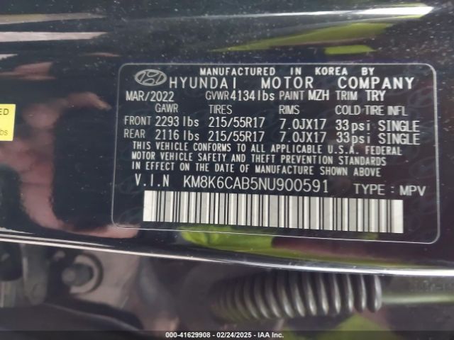 2022 HYUNDAI KONA KM8K6CAB5NU900591 Photo 8