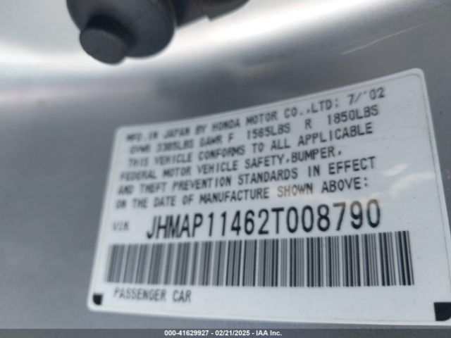 2002 HONDA S2000 JHMAP11462T008790 Photo 8