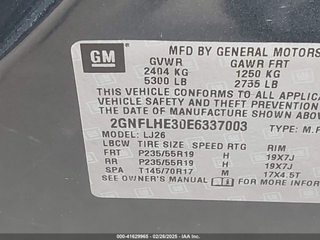 2GNFLHE30E6337003 Chevrolet Equinox Ltz