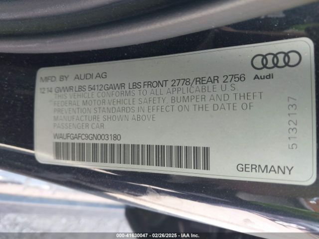 WAUFGAFC9GN003180 Audi A6 3.0t Premium Plus
