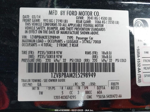 1ZVBP8AM2E5298949 Ford Mustang