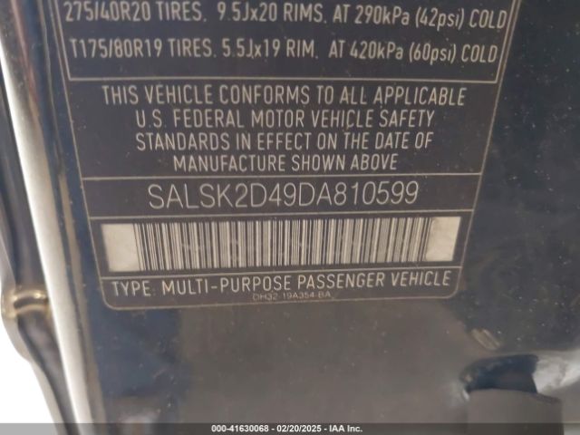 2013 LAND ROVER RANGE ROVER SPORT SALSK2D49DA810599 Photo 8