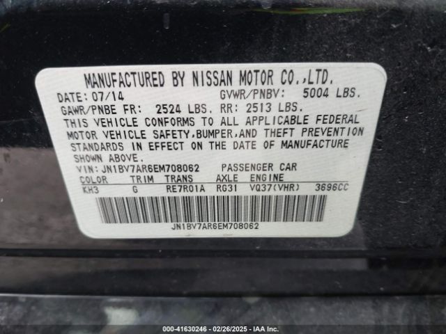 JN1BV7AR6EM708062 Infiniti Q50 Premium