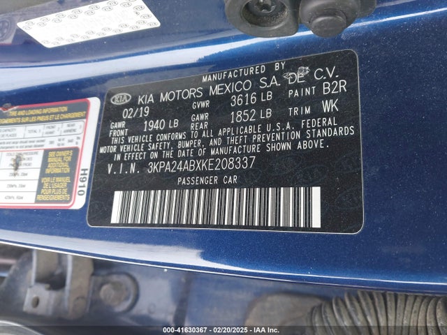 KIA RIO S 2019 3KPA24ABXKE208337 Image 9