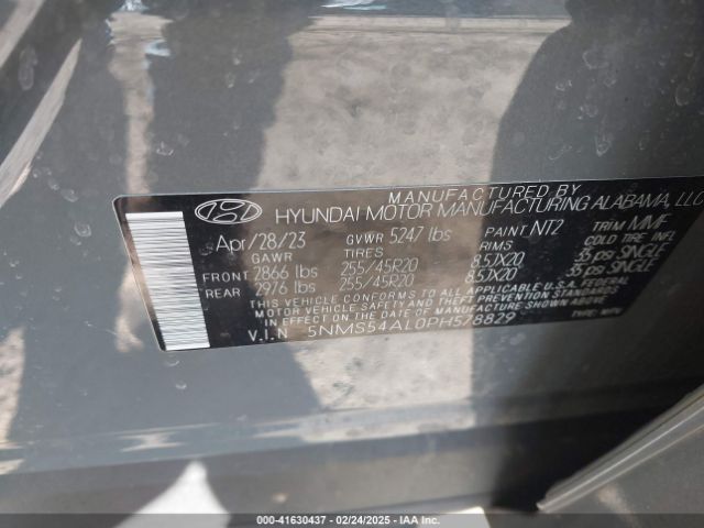 5NMS54AL0PH578829 Hyundai Santa Fe Calligraphy