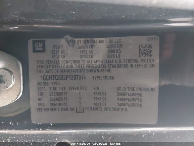 1GCHTCE32F1207314 Chevrolet Colorado Z71
