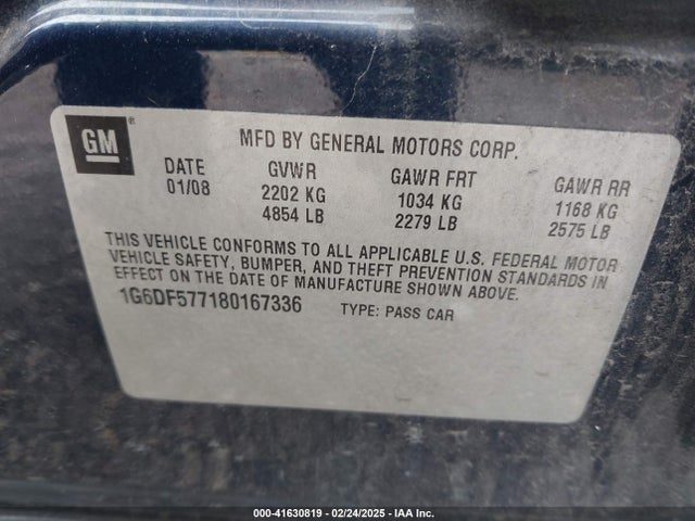 2008 CADILLAC CTS 1G6DF577180167336 Photo 8