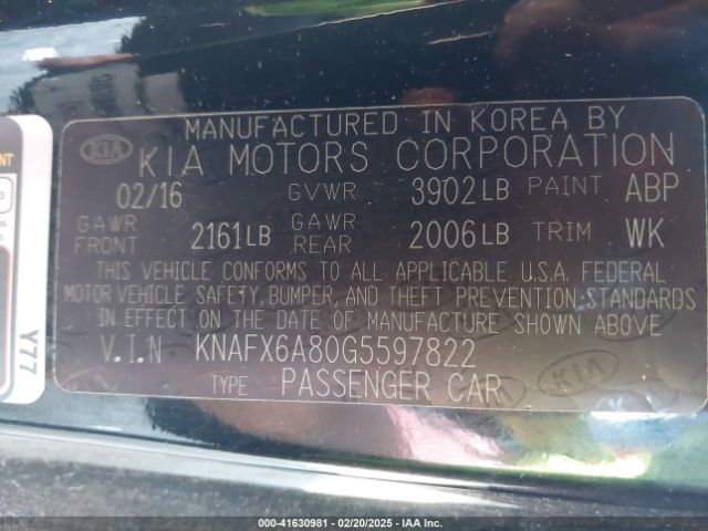 KNAFX6A80G5597822 KIA Forte Koup Ex