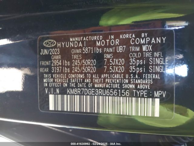 KM8R7DGE3RU656156 Hyundai Palisade Calligraphy
