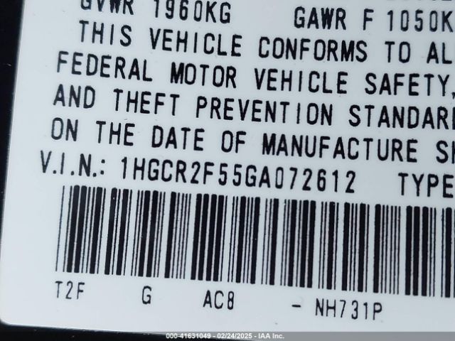 1HGCR2F55GA072612 Honda Accord Sport