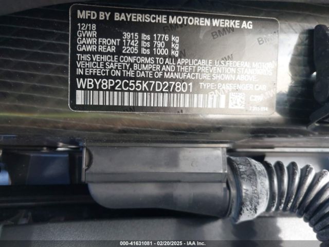 WBY8P2C55K7D27801 BMW I3 120ah