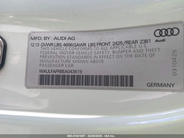 WAULFAFR8EA043619 Audi A5 2.0t Premium