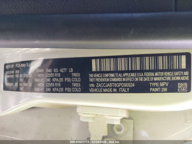 2016 JEEP RENEGADE ZACCJABT8GPD90924 Photo 8