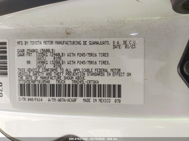 3TYSX5EN8PT018540 Toyota Tacoma Sr