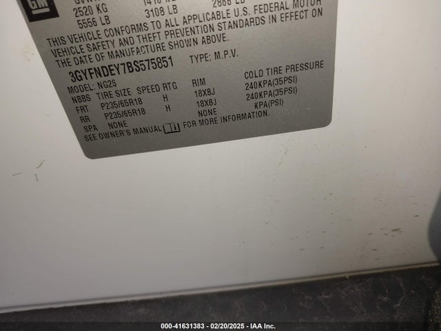 2011 CADILLAC SRX 3GYFNDEY7BS575851 Photo 8