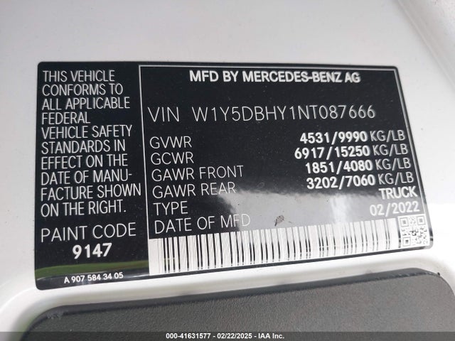 W1Y5DBHY1NT087666 Mercedes-Benz om651