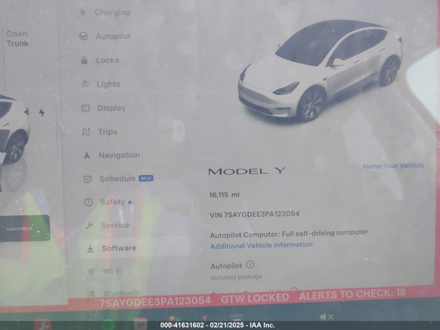 Продажа на аукционе авто 2023 Tesla Model Y, vin: 7SAYGDEE3PA123054, номер лота: 41631602