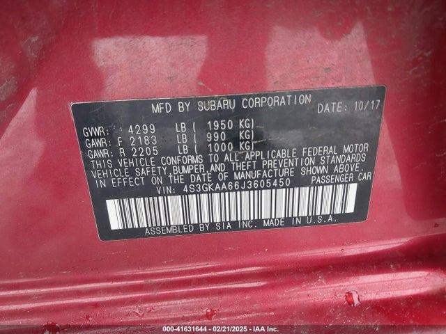 Subaru Impreza 2.0i 2018 4S3GKAA66J3605450 Image 9