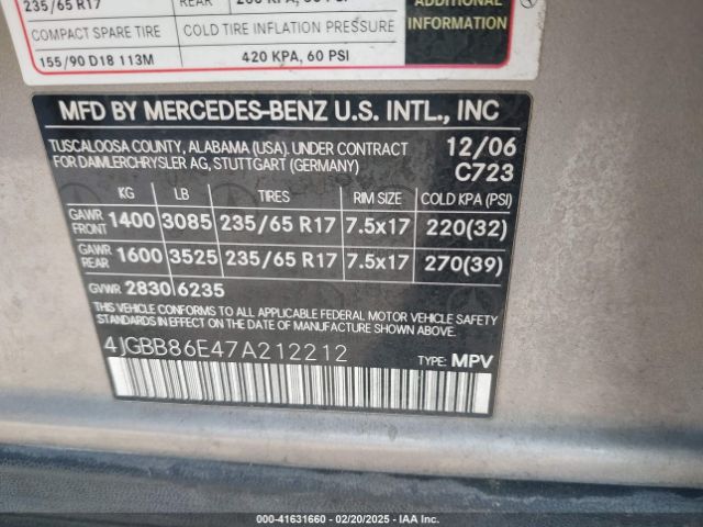 2007 MERCEDES-BENZ ML 350 4JGBB86E47A212212 Photo 8