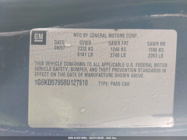 2008 CADILLAC DTS 1G6KD57958U127610 Photo 8