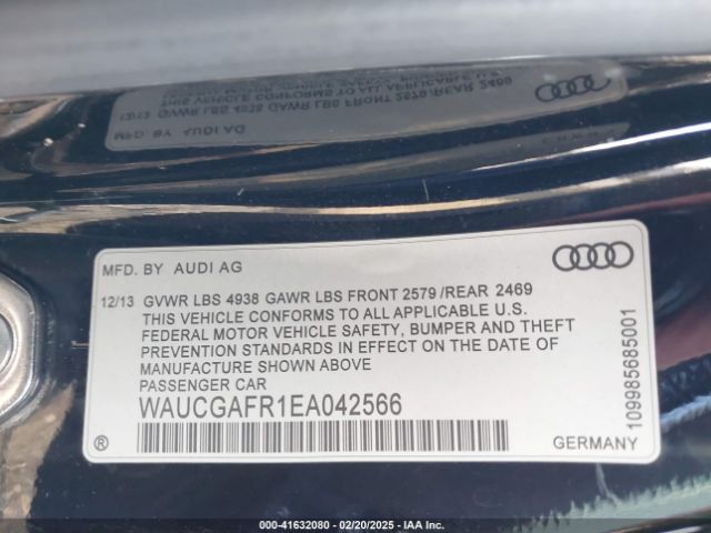 WAUCGAFR1EA042566 Audi S5 3.0t Premium Plus