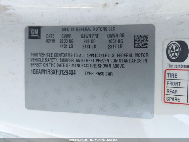 1G6AM1R3XF0129404 Cadillac lfx