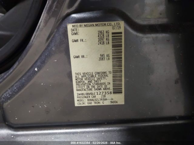 1N4BL4BV6LC127358 Nissan Altima S Fwd