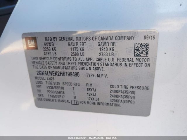 2GKALNEK2H6199496 GMC Terrain Sle-2