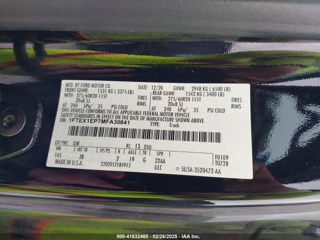 Ford F-150 Xl 2021 1FTEX1EP7MFA30841 Image 9