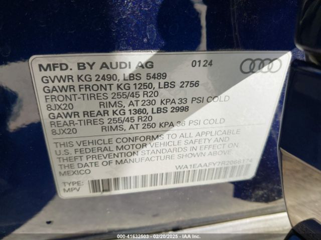 WA1EAAFY7R2066174 Audi Q5 Premium Plus 45 Tfsi S Line Quattro