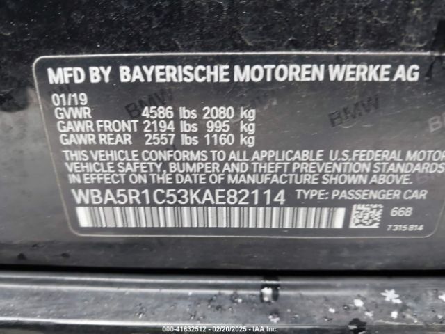 WBA5R1C53KAE82114 BMW 330I