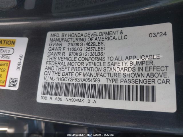 2024 HONDA ACCORD 1HGCY2F63RA054589 Photo 8