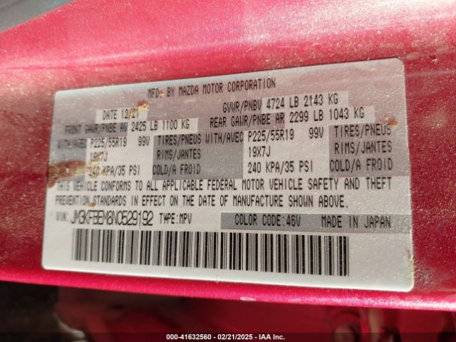 2022 MAZDA CX-5 JM3KFBEM8N0529192 Photo 8