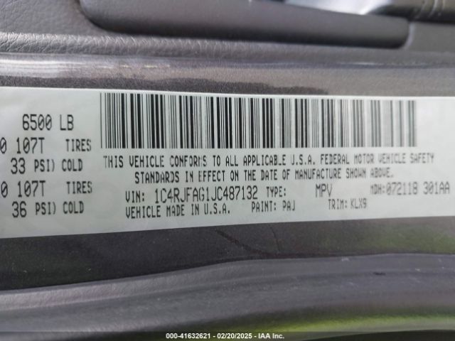 1C4RJFAG1JC487132 Jeep Grand Cherokee Altitude 4x4