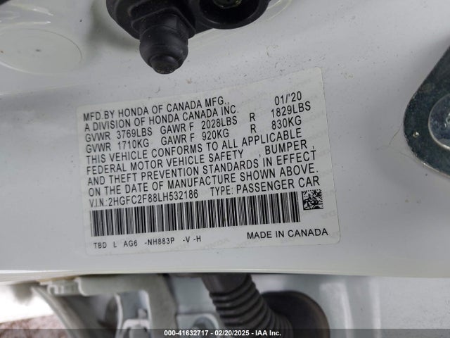 2HGFC2F88LH532186 Honda Civic Sport