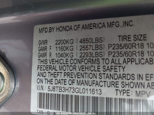 2016 ACURA RDX 5J8TB3H73GL011613 Photo 8