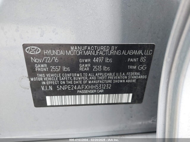 Hyundai Sonata 2017 5NPE24AFXHH531232 Image 9