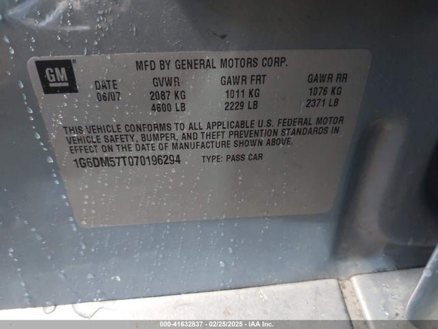 2007 CADILLAC CTS 1G6DM57T070196294 Photo 8