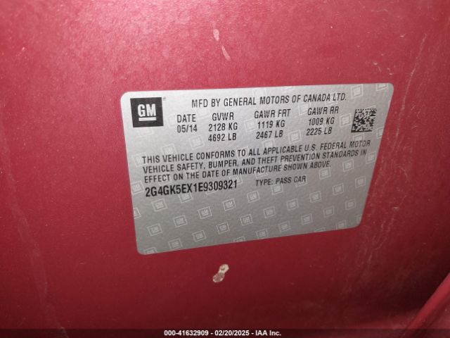 2G4GK5EX1E9309321 Buick Regal Turbo