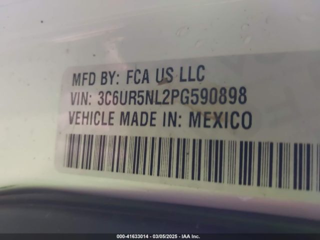 3C6UR5NL2PG590898 RAM 2500 Laramie  4x4 6'4 Box