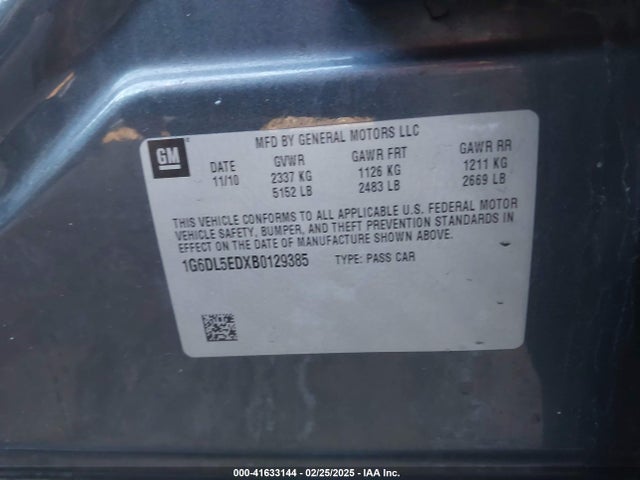 2011 CADILLAC CTS 1G6DL5EDXB0129385 Photo 8